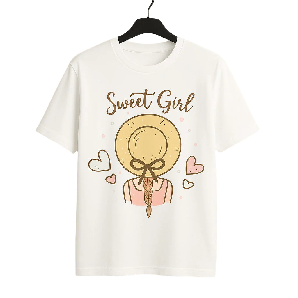 Unique wear Clothing - Sweet Girl T-Shirt - White Colour
