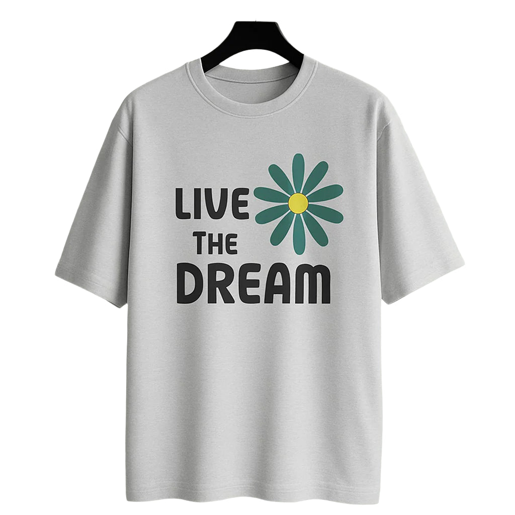 Unique wear Clothing - Live The Dream Half Sleeve T-Shirt - White Colour