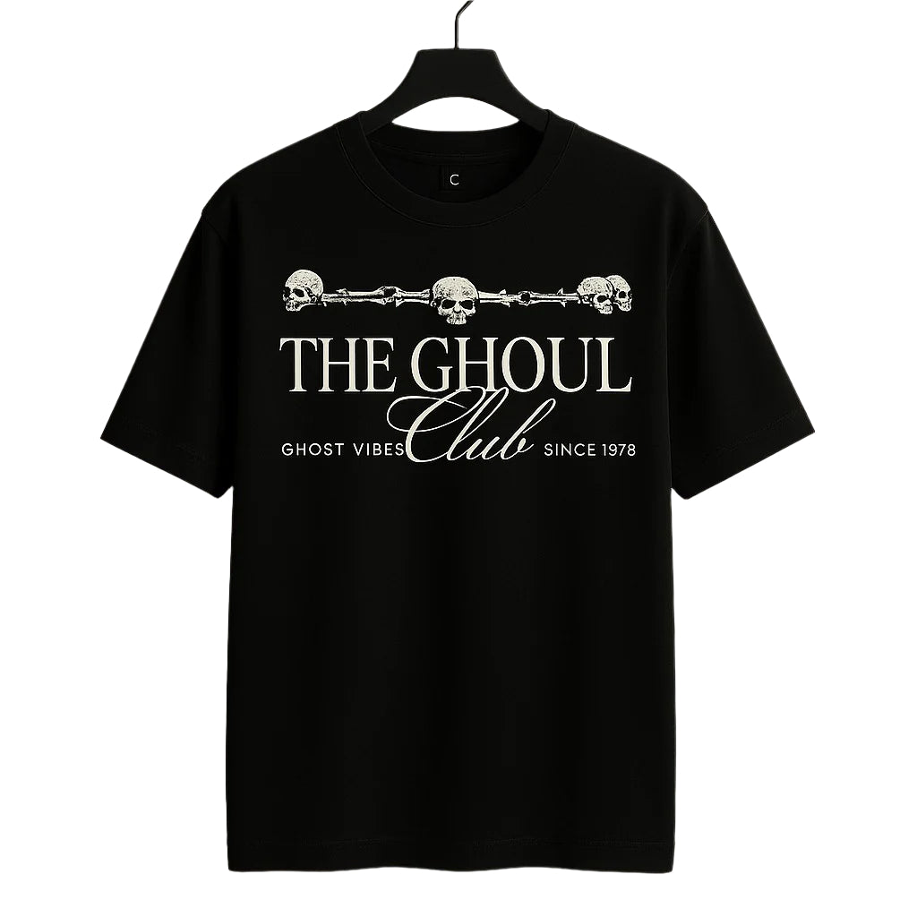 Unique wear Clothing - The Ghoul Club Graphic T-Shirt - Black Colour