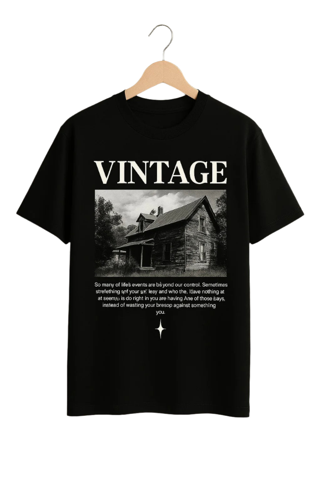 Unique wear Clothing - Vintage Vibes T-Shirt – Black Colour