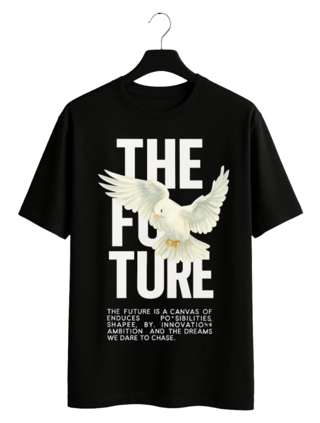 Unique wear Clothing - The Future Graphic T-Shirt - Black Colour