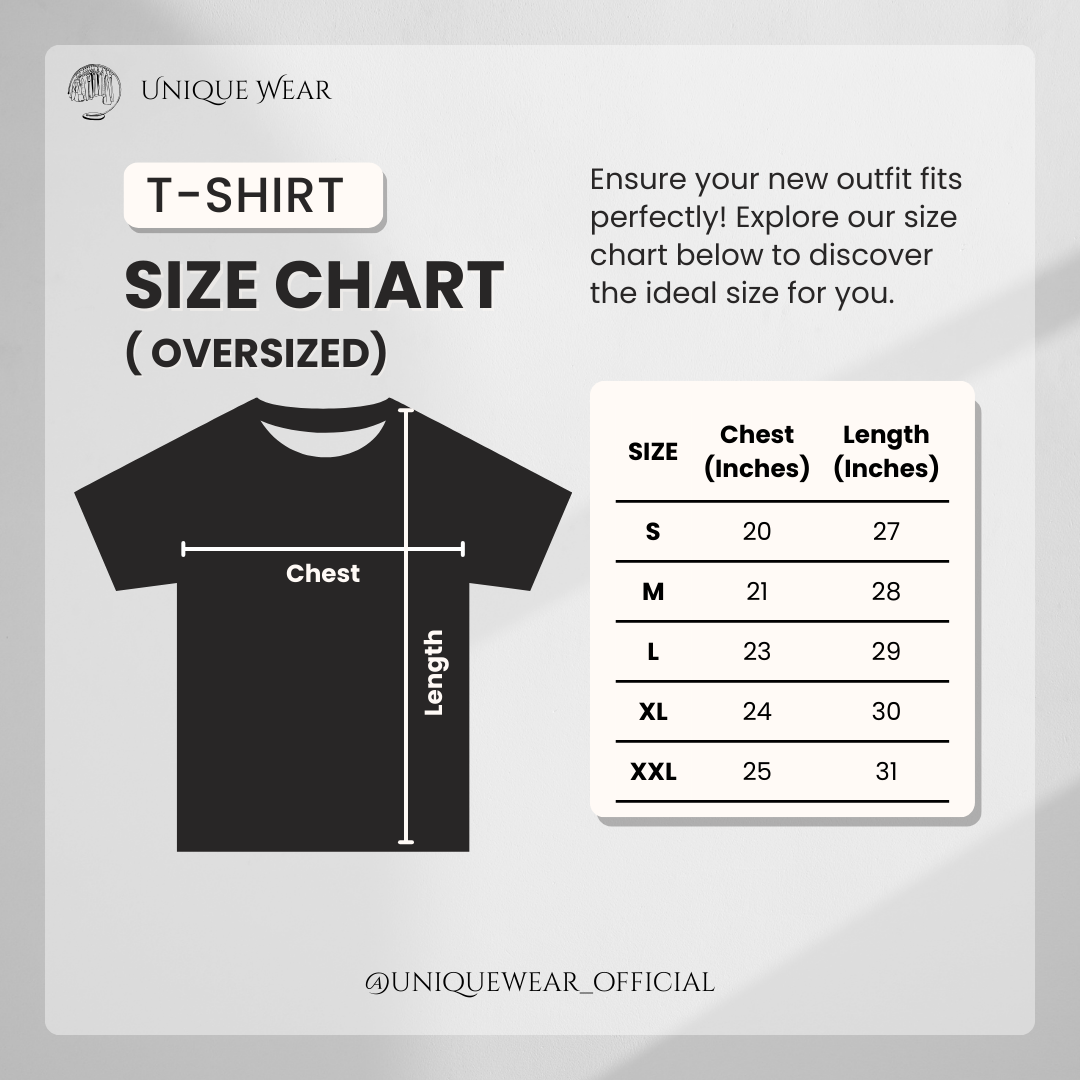 Unique Wear Clothing – The Drift King Oversized T-Shirt – White Colour