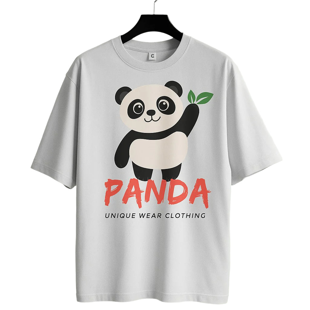 Unique wear Clothing -Charming Panda Half Sleeve T-Shirt - White Colour