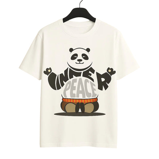 Unique wear Clothing - Inner Peace Panda T-Shirt – White Colour