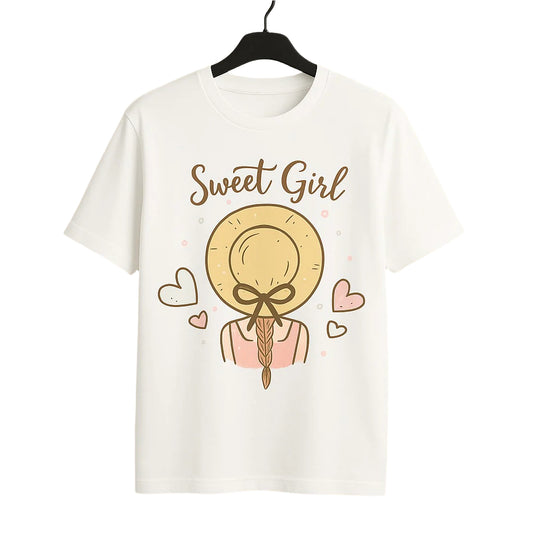 Unique wear Clothing - Sweet Girl T-Shirt - White Colour