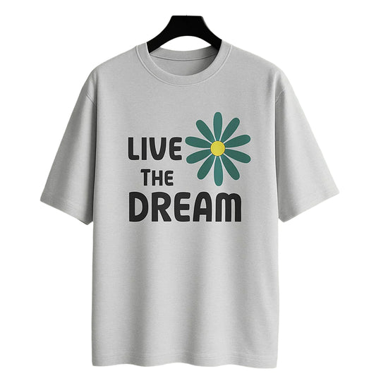 Unique wear Clothing - Live The Dream Half Sleeve T-Shirt - White Colour