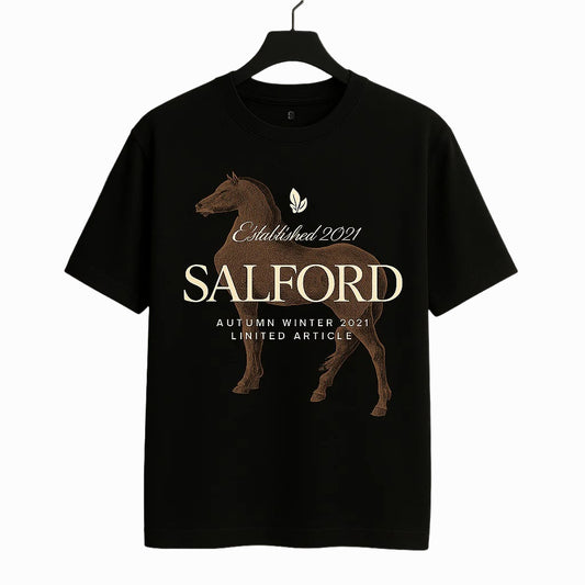 Unique wear Clothing - Salford Heritage T-Shirt - Autumn Winter 2021 Edition - Black Colour