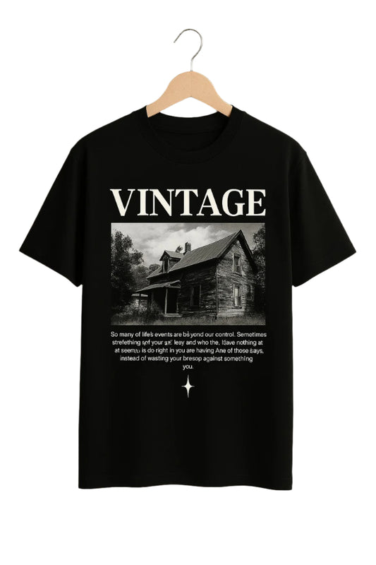 Unique wear Clothing - Vintage Vibes T-Shirt – Black Colour