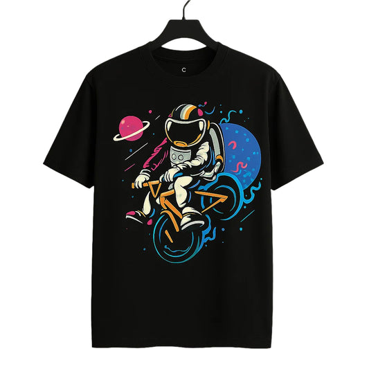 Unique wear Clothing - Space Rider T-Shirt - Black Colour
