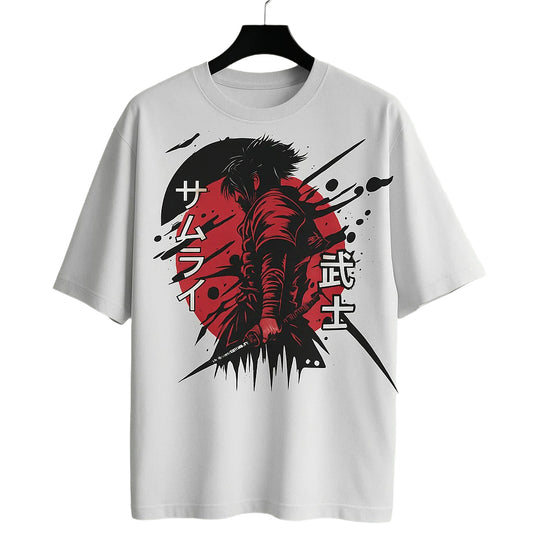 Unique wear Clothing - Samurai Spirit Half Sleeve T-Shirt - White Colour