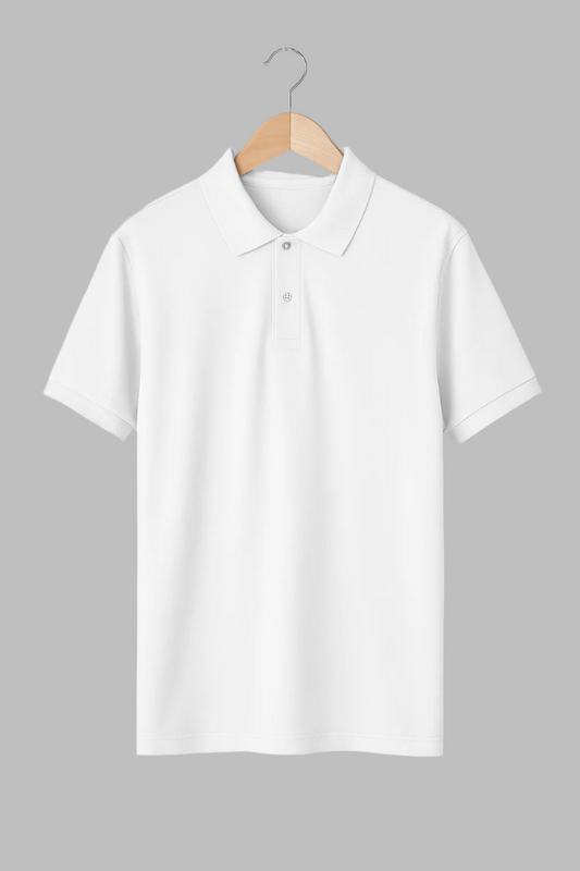 Unique wear Clothing - Classic Half Sleeve Polo T-Shirt - White