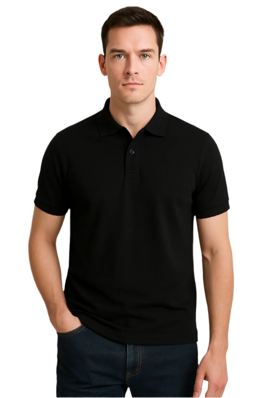Unique wear Clothing - Classic Half Sleeve Polo T-Shirt - Black