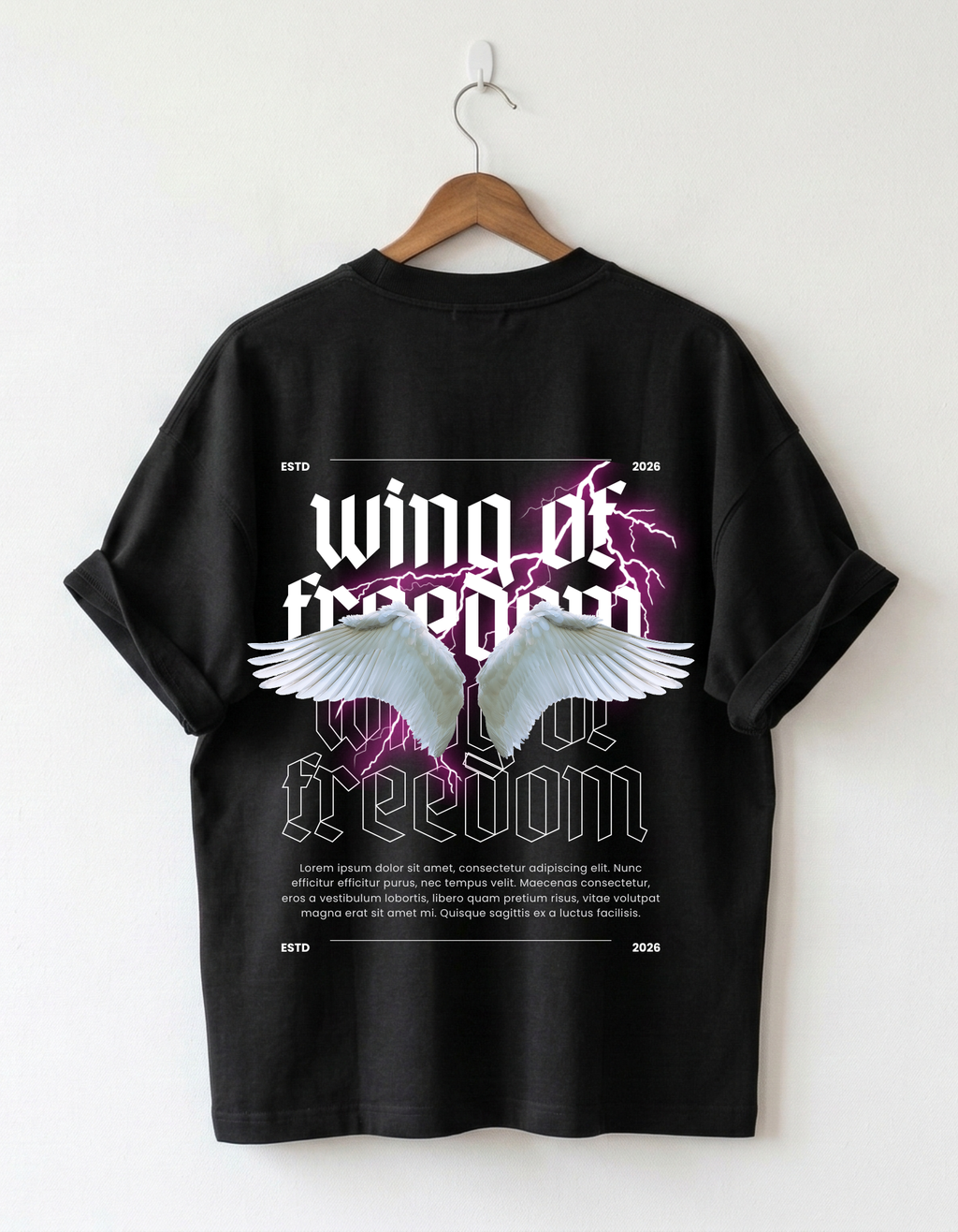 Oversized T-Shirt | “WING OF FREEDOM” Graphic Streetwear Tee