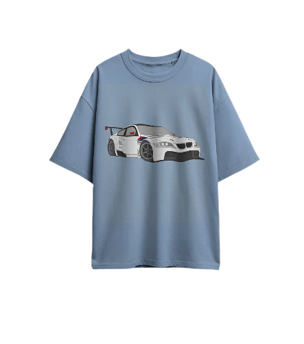 Unique Wear Clothing – Track Machine Oversized T-Shirt – Sky Blue Colour