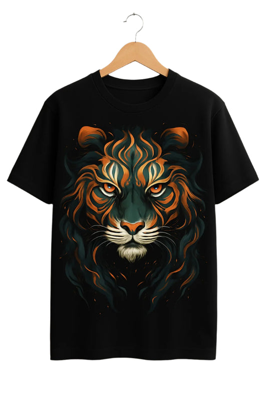 Unique wear Clothing - 
Wild Spirit Tiger T-Shirt - Black Colour
